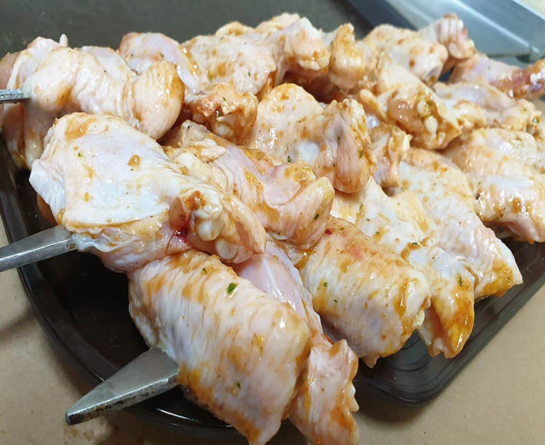 Шашлык из куриного крыла (маринованный)